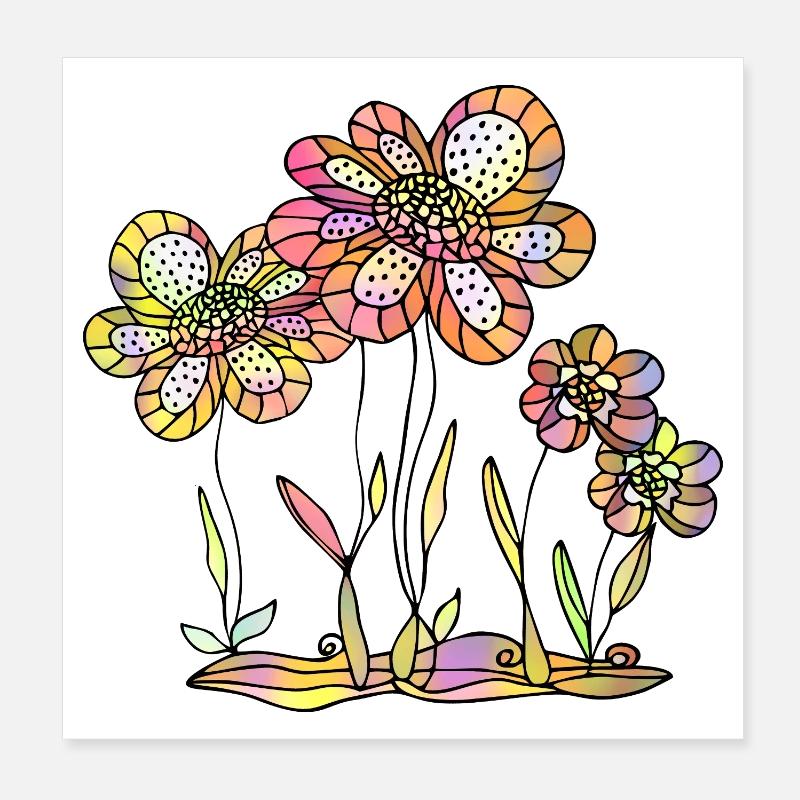 Fleur Poster 20 x 20 cm