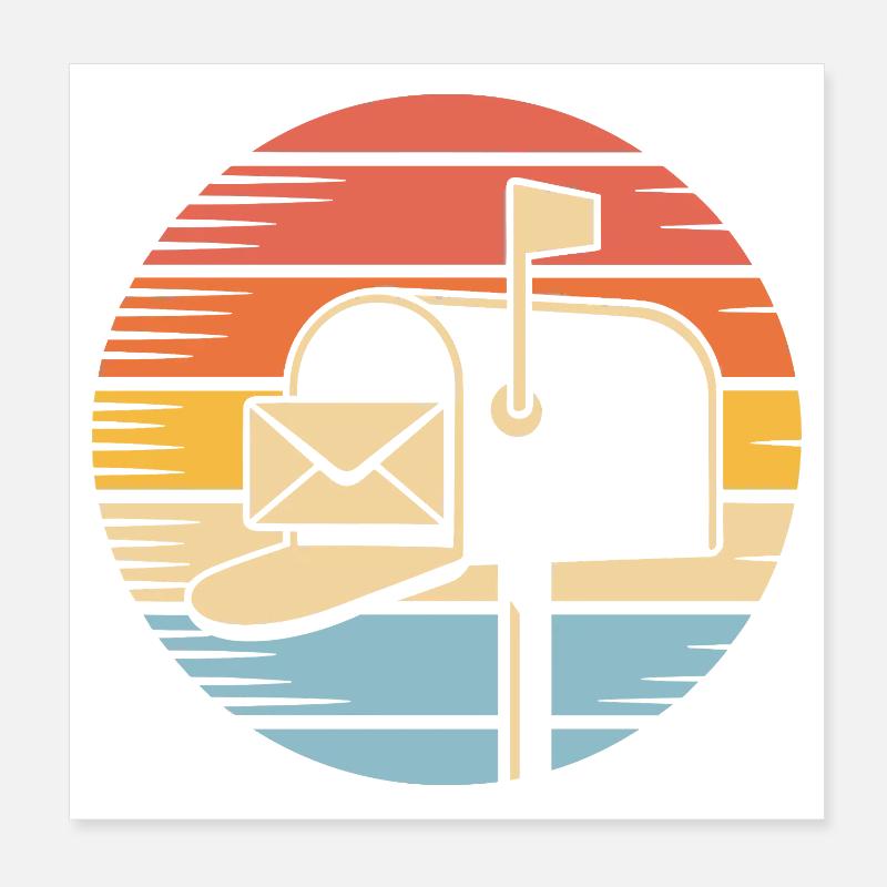 Mail Carrier Retro Vintage Postal Worker Poster 8" x 8" (20x20 cm)