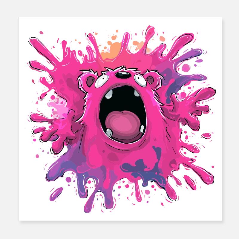 Color Explosion Monster Poster 8" x 8" (20x20 cm)