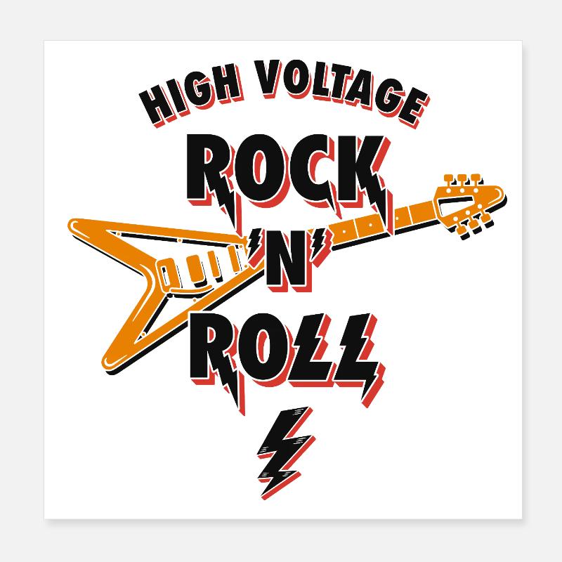 High Voltage RocknRoll Poster 8" x 8" (20x20 cm)