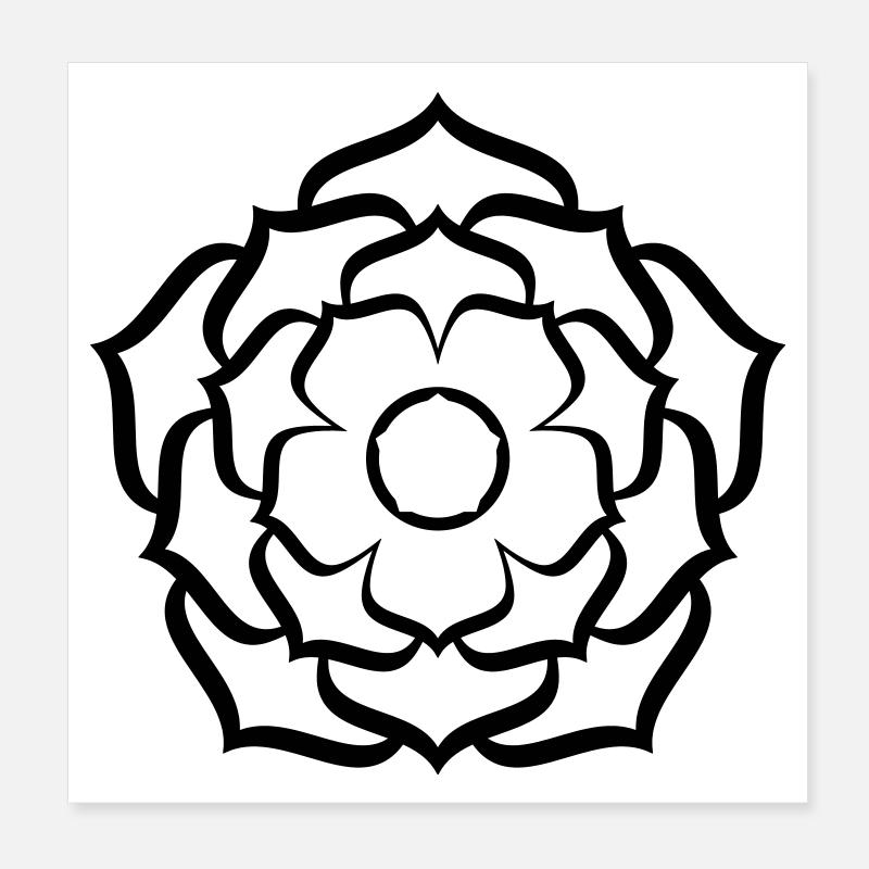 Lotus Mandala Inverted Poster 8" x 8" (20x20 cm)
