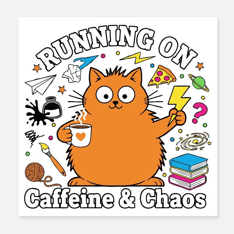 Fonctionne en mode chat Caffeine &amp; Chaos Poster 20 x 20 cm