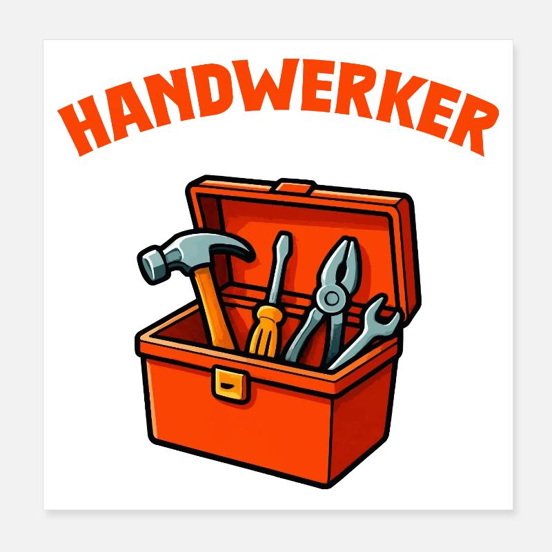 Craftsman Toolbox Motif Poster 8" x 8" (20x20 cm)