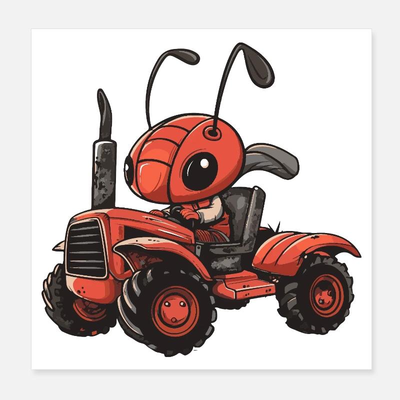 Éleveur de tracteurs fourmis Poster 20 x 20 cm