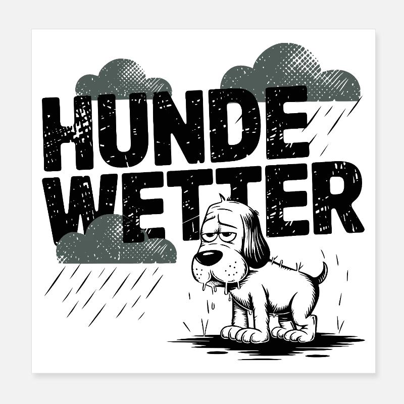 Silhouette météo canine Poster 20 x 20 cm