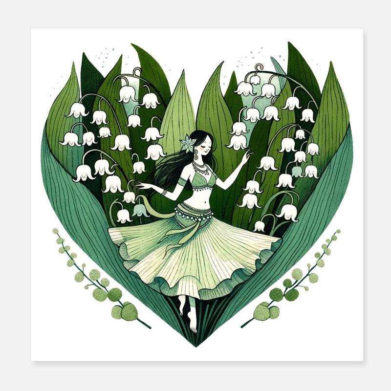 Lily Vale danseuse dans Heart Bloom Poster 20 x 20 cm