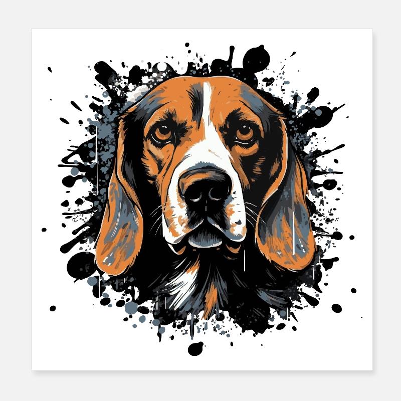 Portrait de Spritz Beagle Poster 20 x 20 cm