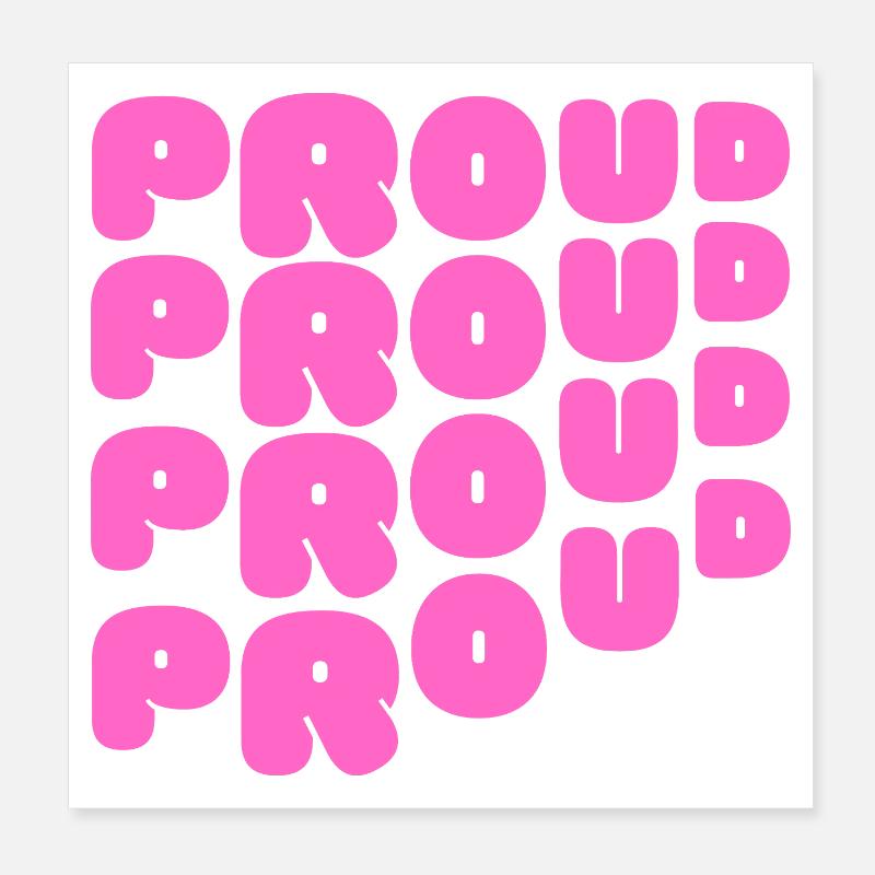 Pride / CSD / LGBTQ+ Design "PROUD" Poster 20x20 cm
