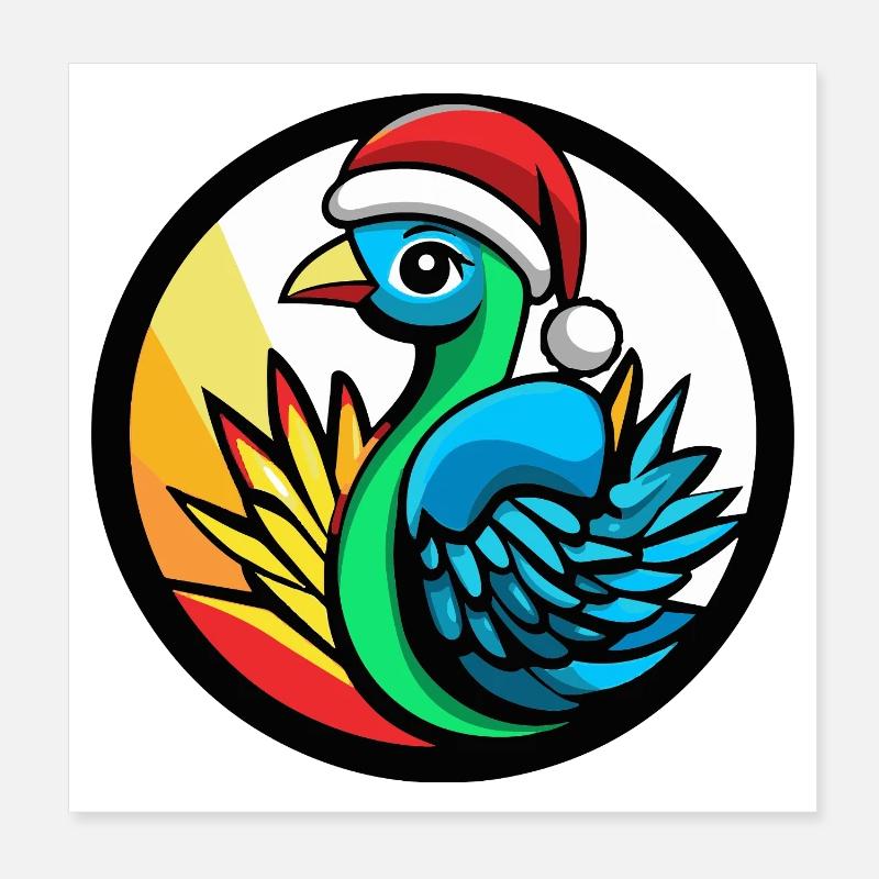 Le Père Noël de Phoenix à la manière de Noël Poster 20 x 20 cm