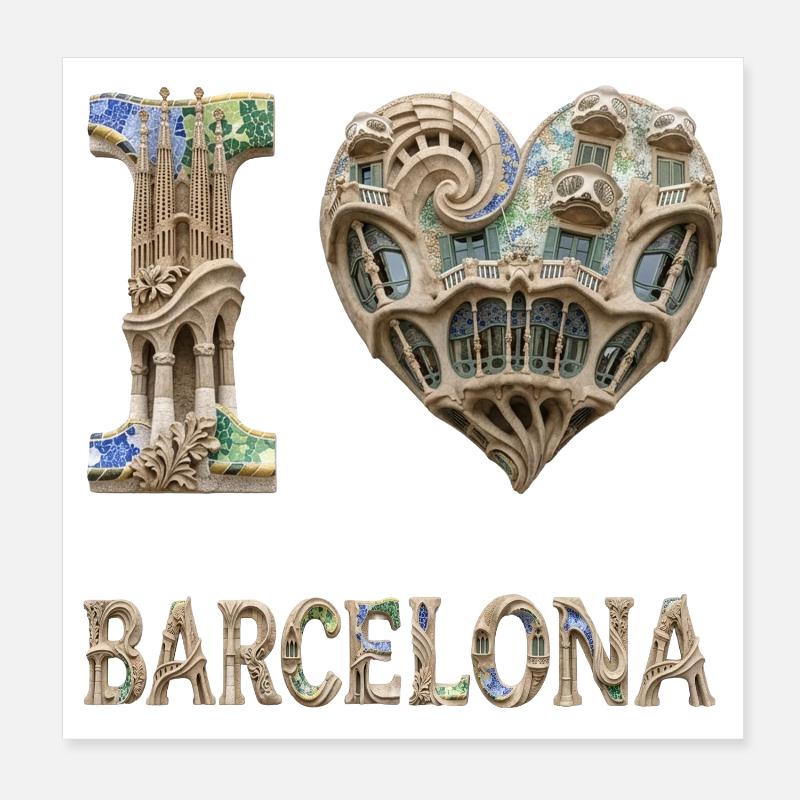 Barcelone – Architecture organique Poster 20 x 20 cm