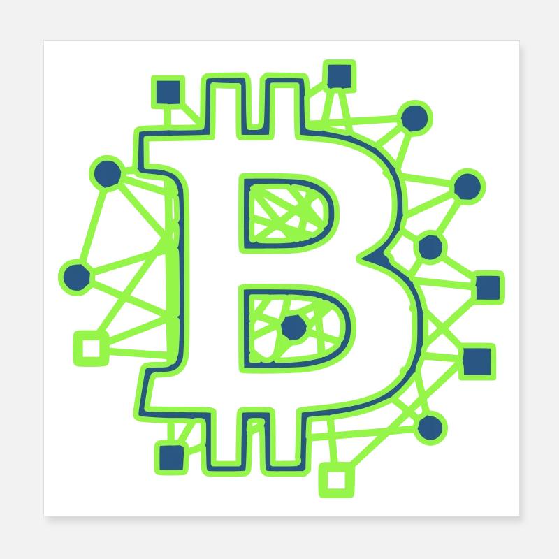 Crypto technologique de circuit de circuit Bitcoin Poster 20 x 20 cm