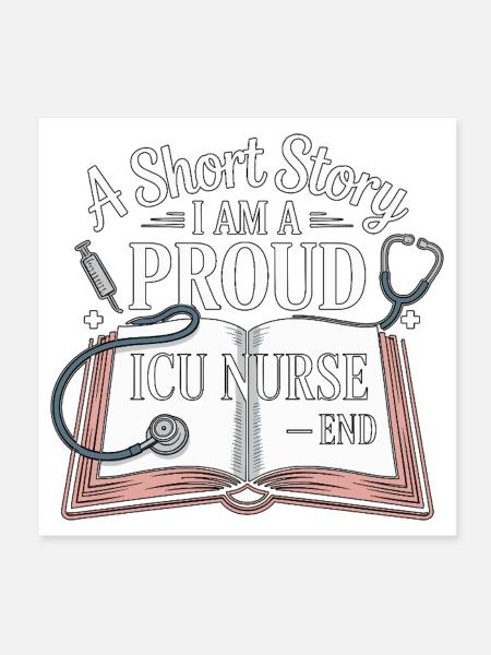 Infirmière en soins intensifs : une courte histoire Je suis infirmière diplômée - Poster 20 x 20 cm - blanc - Devant