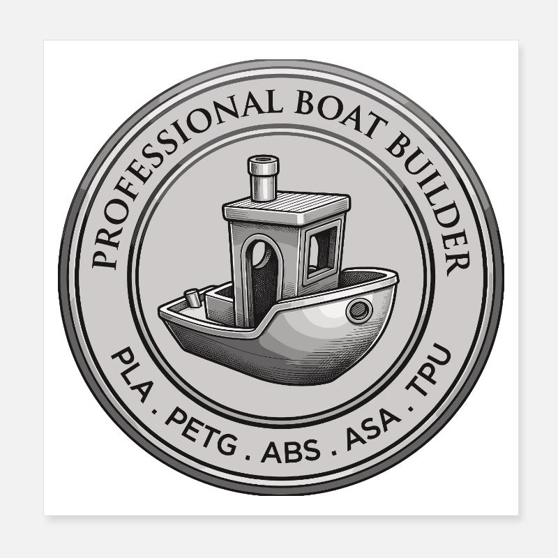 Constructeur professionnel de bateaux – Emblème d’impression 3D Poster 20 x 20 cm