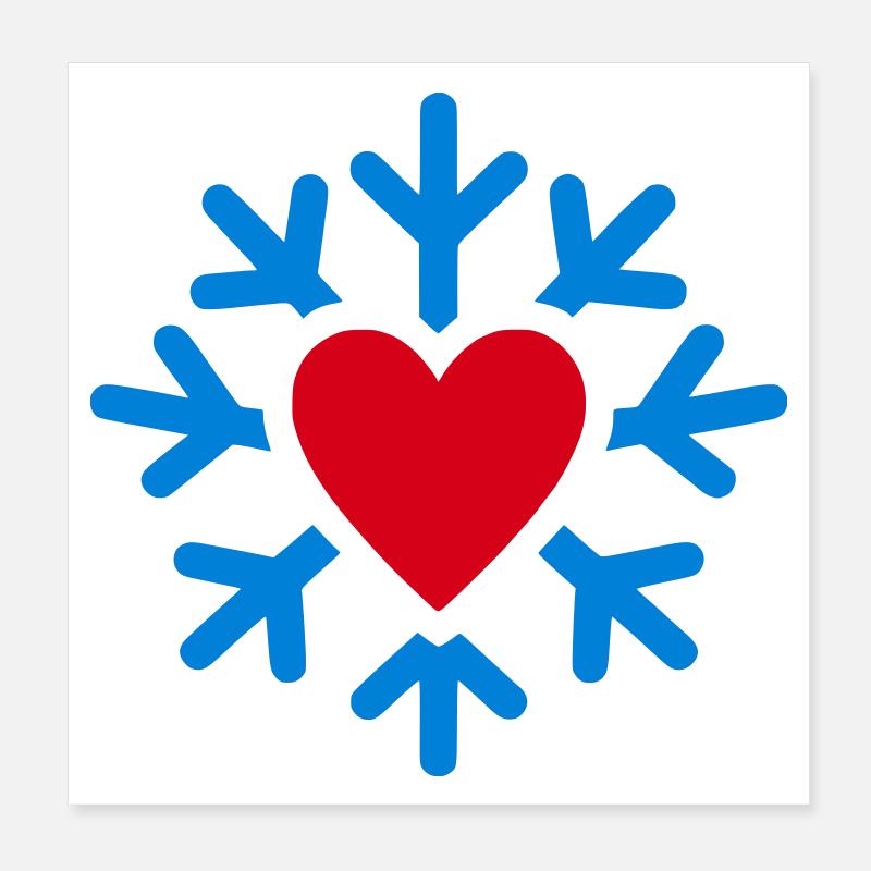Winterherz im Eiskreis Poster 8" x 8" (20x20 cm)