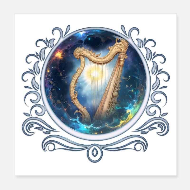 Sky Harp i Stellar Whirlpool Poster 20x20 cm