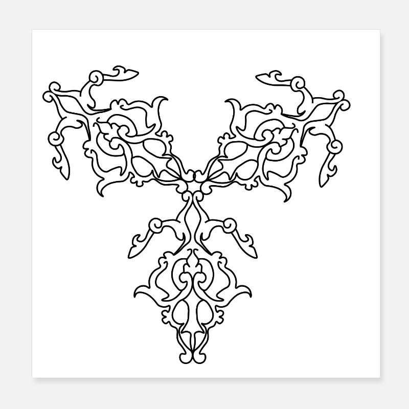 geometrische Muster - Poster 20x20 cm - Weiß