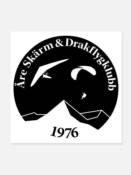 Åre Screen and Kite Flying Club Logo - Poster 8" x 8" (20x20 cm) - white - Front