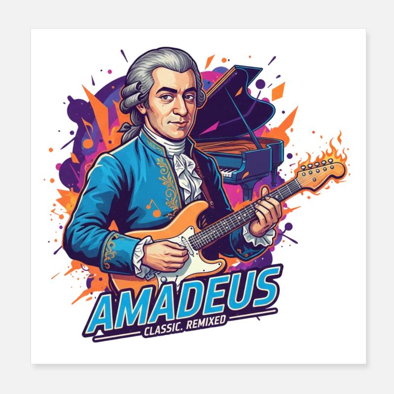 Amadeus Time Poster 8" x 8" (20x20 cm)