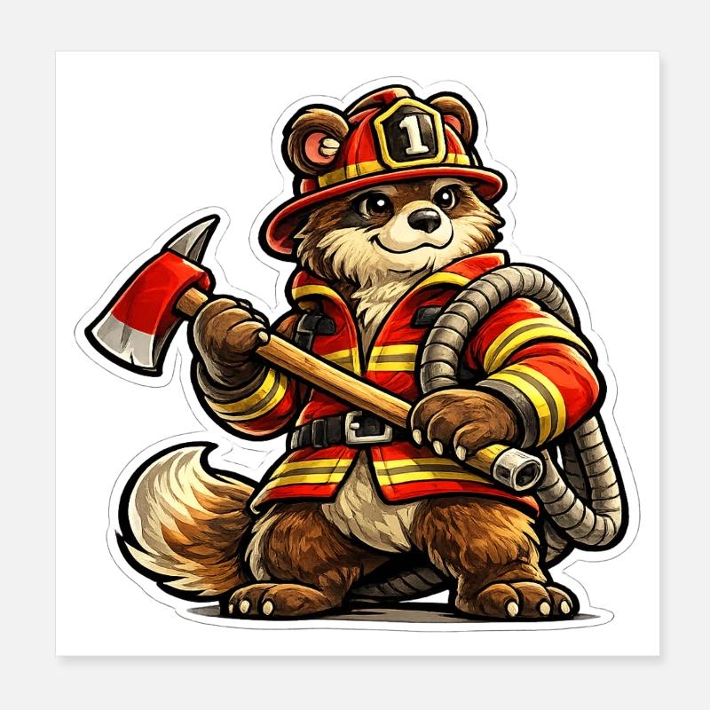 Cuerpo de Bomberos Bär Póster 20x20 cm