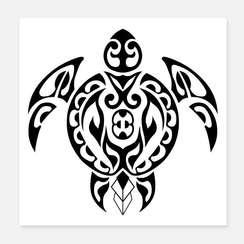 Turtle-3-Black Poster 20x20 cm