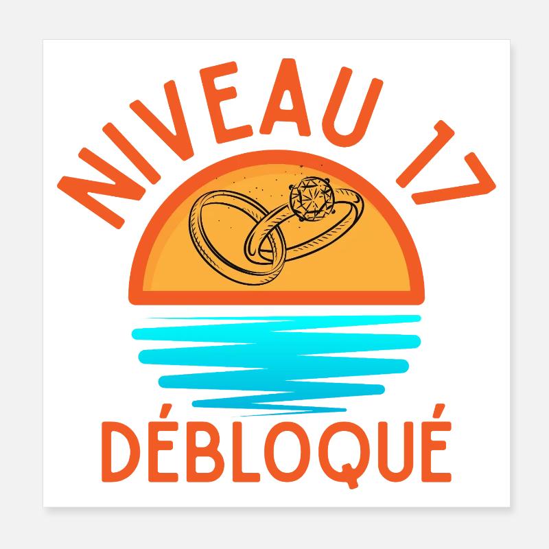 Level 17 Unlocked, a creative and joyful touch Poster 8" x 8" (20x20 cm)