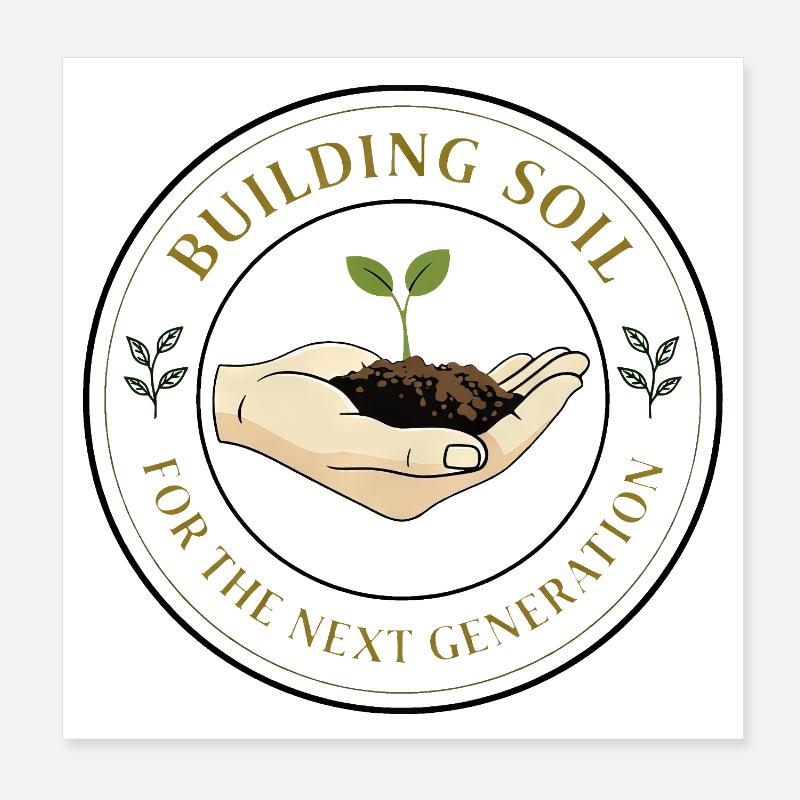 Self-Sufficiency Permaculture Eco Farmer Environment Active Poster 8" x 8" (20x20 cm)