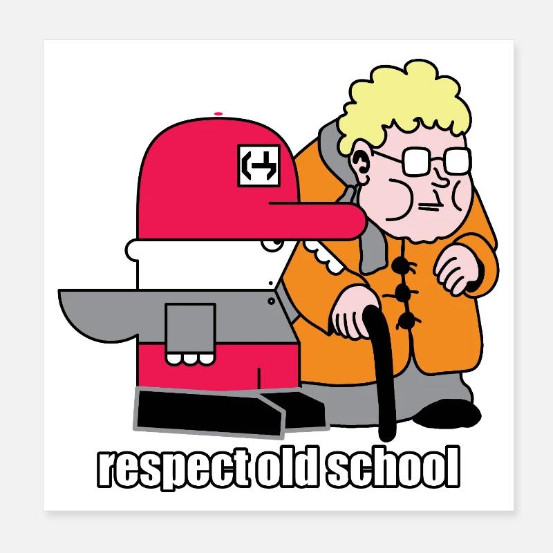 Respect : dessin animé rétro à l’ancienne Poster 20 x 20 cm