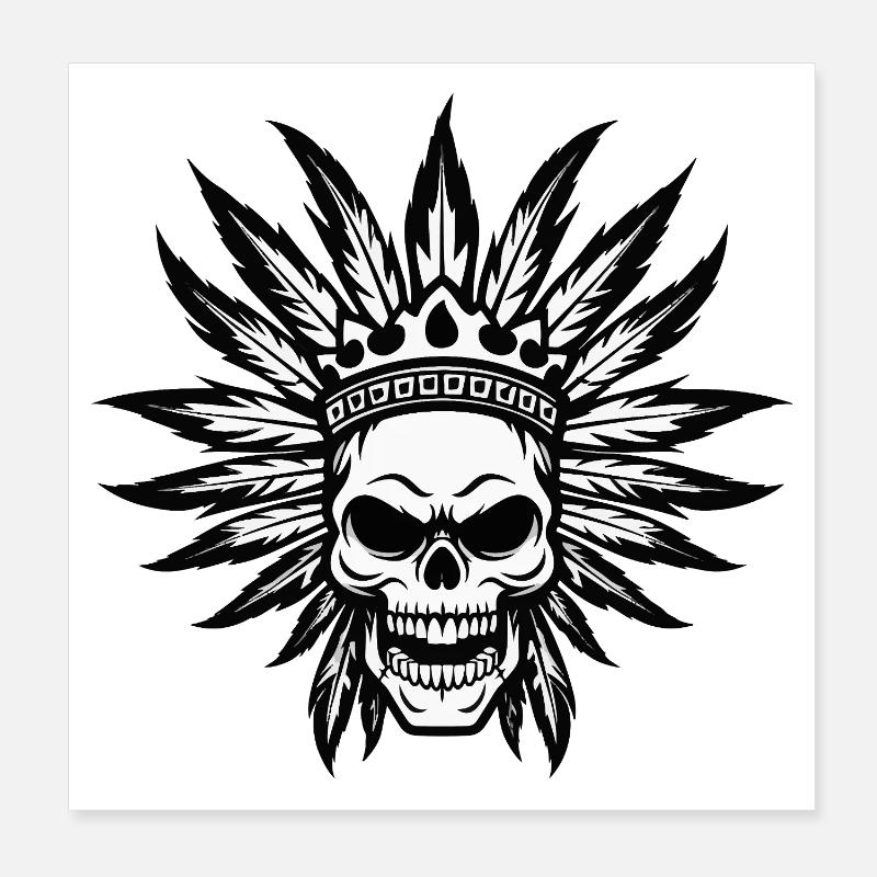 Häuptling Apache TotenIndianer Poster 20x20 cm