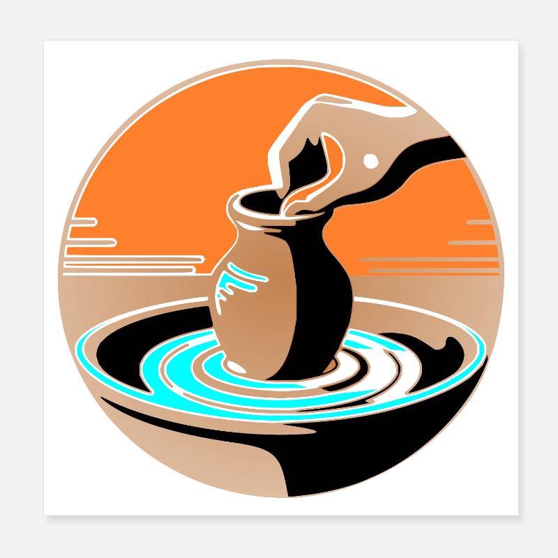 Zen Pottery Master - Édition Bleue Poster 20 x 20 cm