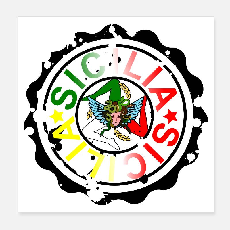Trinacria, Sicily Poster 8" x 8" (20x20 cm)