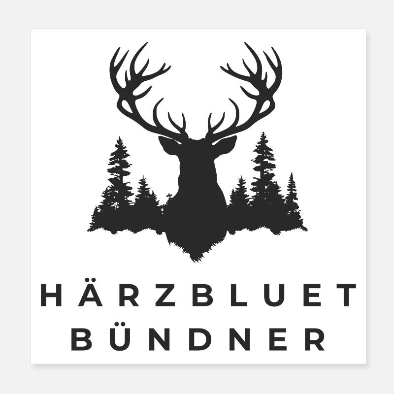 Härzbluetbündner Poster 20 x 20 cm