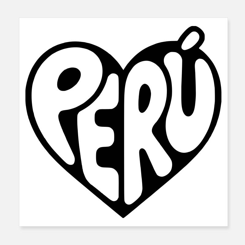Peru Herz Poster 20x20 cm