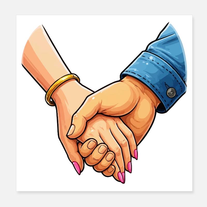 Hænderne sammen par Poster 20x20 cm