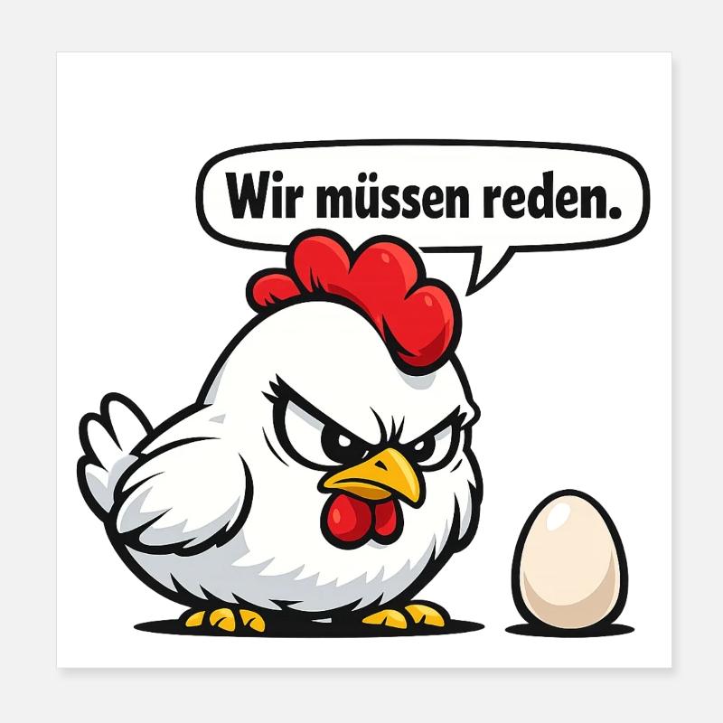 On doit parler du cadeau d’humour de poule Poster 20 x 20 cm
