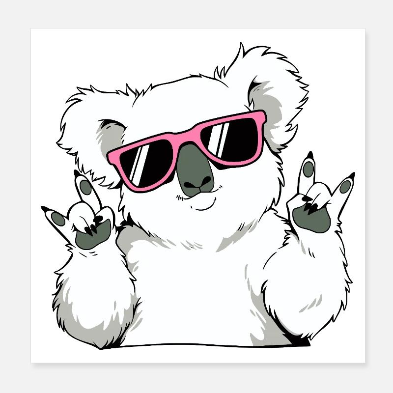 Koala cool avec des lunettes de soleil Poster 20 x 20 cm