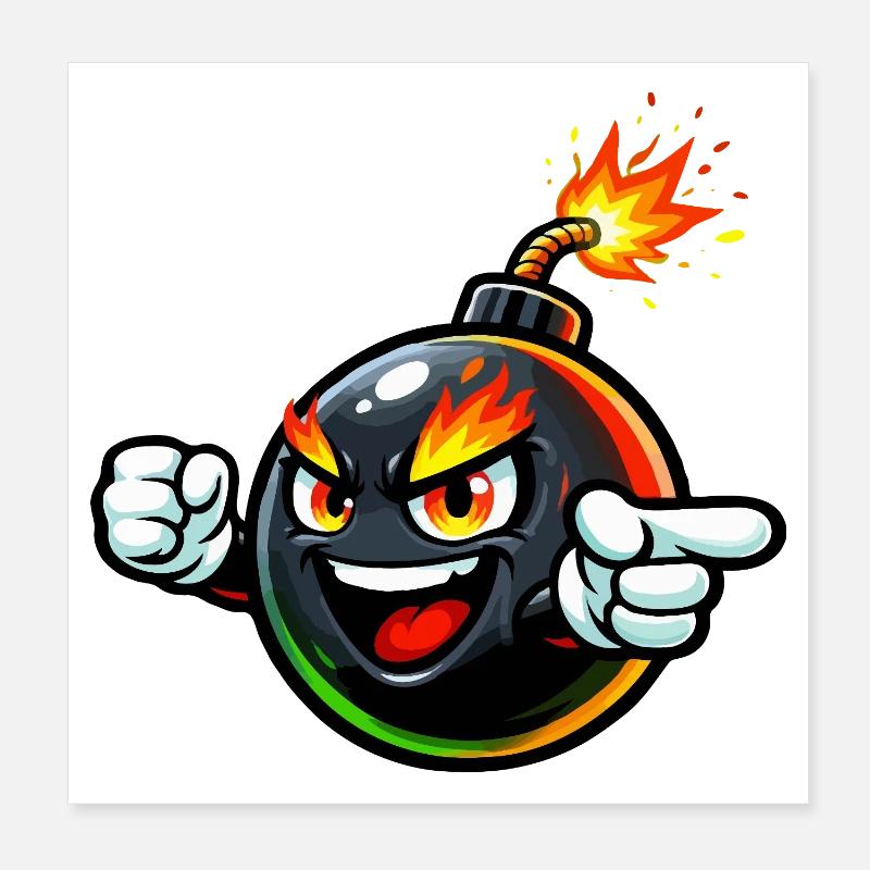 Spectacle de bombes explosives en colère Poster 20 x 20 cm