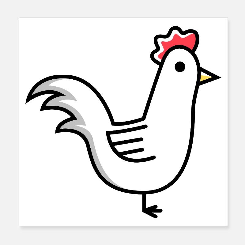 Hahn Tier Poster 20x20 cm