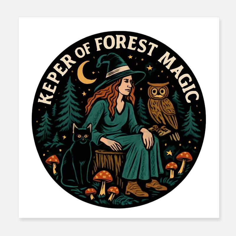 Waldzauber Waldhexe Patch Poster 20x20 cm