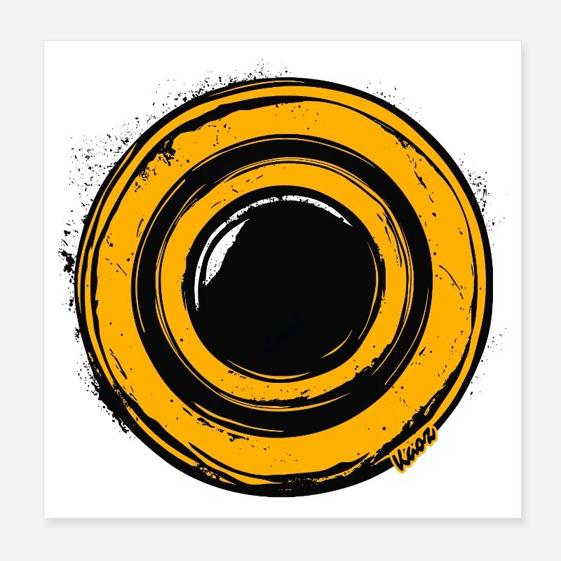 Circular Brush Ring Burst Poster 8" x 8" (20x20 cm)