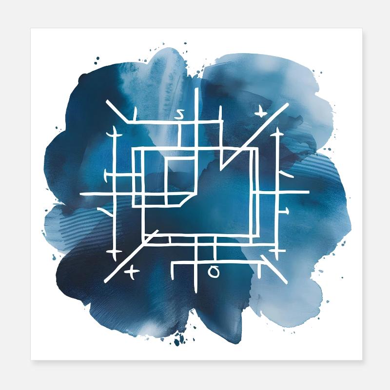 Architecture Plan Blueprint Print Poster 8" x 8" (20x20 cm)