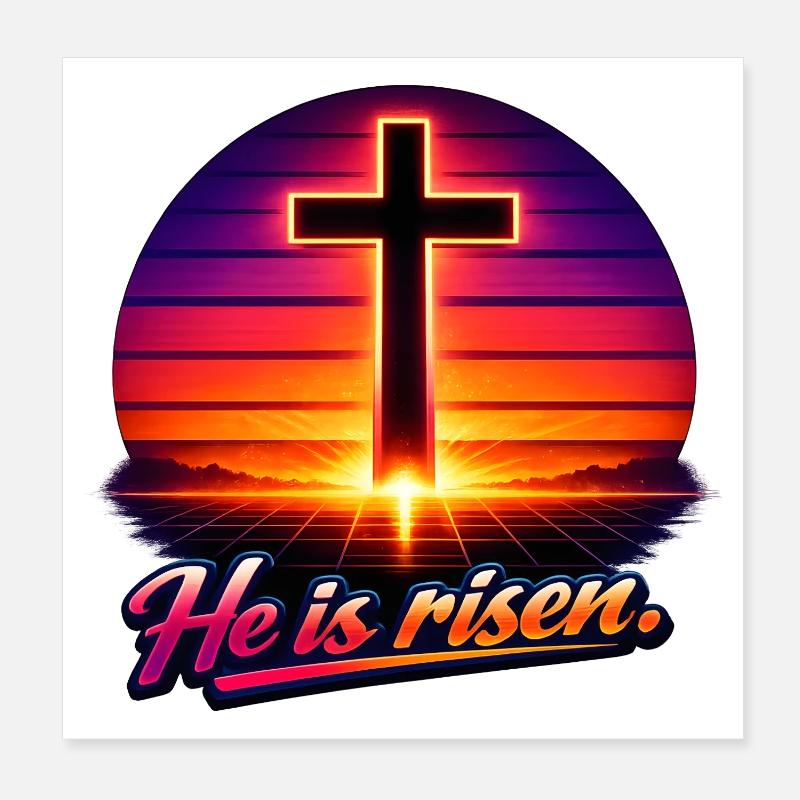 he is risen retro Poster 20x20 cm
