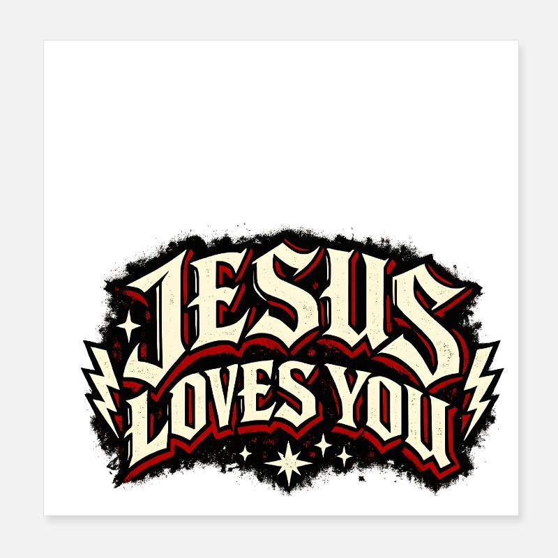 Jésus t’aime Poster 20 x 20 cm