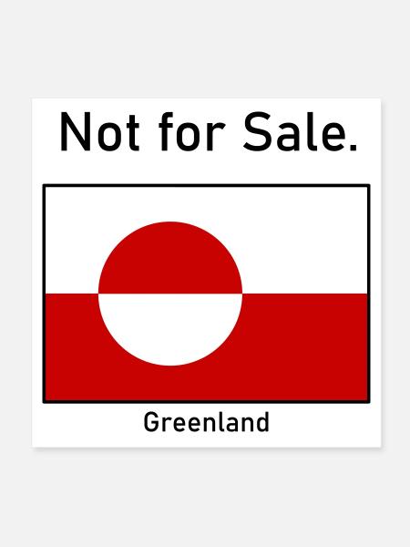 Not for Sale - Greenland Grönland Flagge Flag - Poster 8" x 8" (20x20 cm) - white - Front