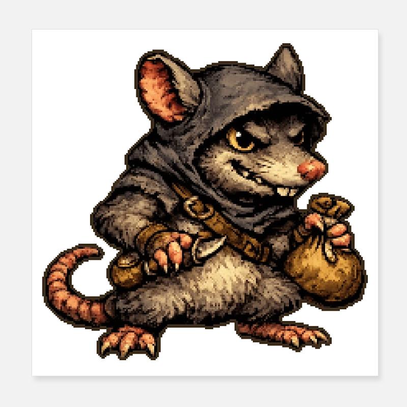 Rat voleur Poster 20 x 20 cm