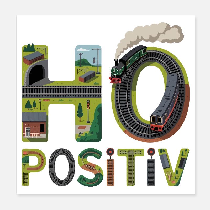Eisenbahn Buchstaben Kunst Poster 20x20 cm