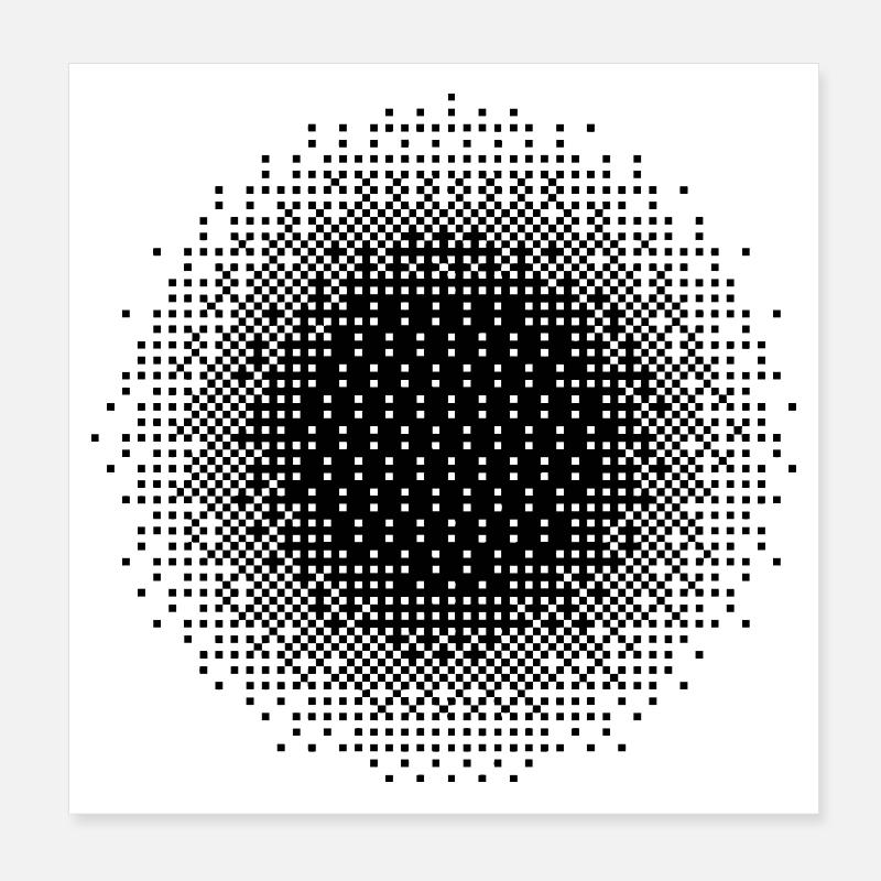 pixelated circle design Poster 8" x 8" (20x20 cm)
