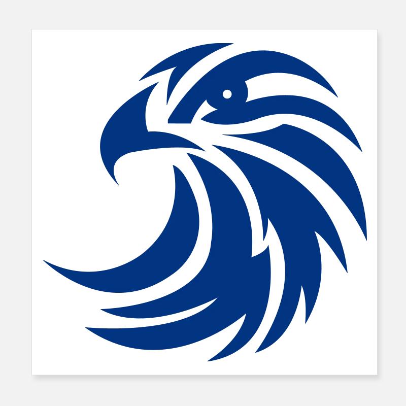 Blue Phoenix Circle Design Poster 8" x 8" (20x20 cm)
