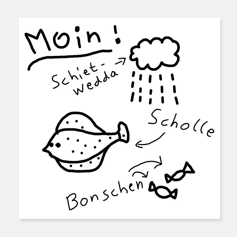 Moin North German Typical Low German Poster 8" x 8" (20x20 cm)