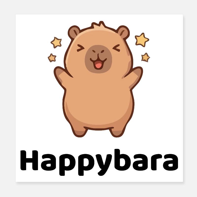 Happybara - maximally relaxed and happy Poster 8" x 8" (20x20 cm)