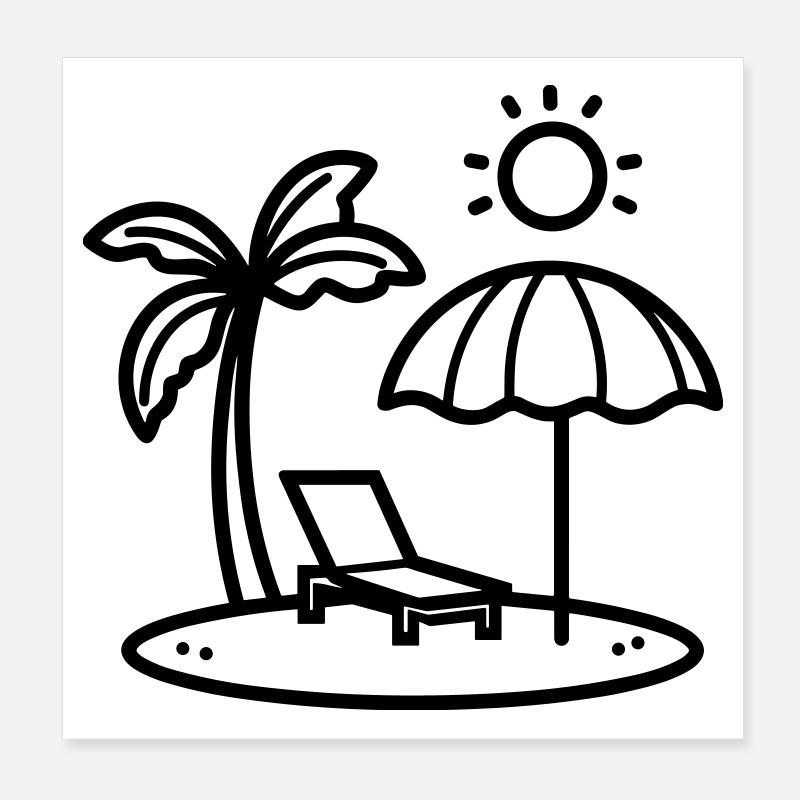 Strand Poster 20x20 cm